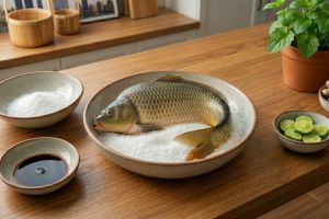 Ide cerdas bersihkan sisik ikan menggunakan timun, sisik langsung rontok