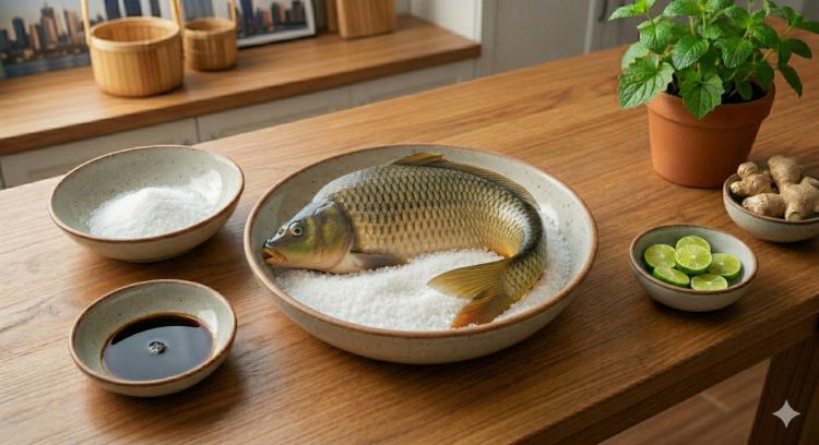 Ide cerdas bersihkan sisik ikan menggunakan timun, sisik langsung rontok