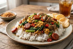 Resep nasi gila untuk berbuka dari bahan seadanya di kulkas, cocok buat anak kos yang anti ribet