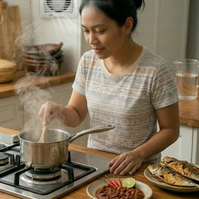 Tips hemat hilangkan bau terasi dan ikan goreng di dapur pakai cuka