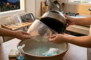 Cara membersihkan kaca helm buram dengan sabun cuci piring, hasilnya kinclong seperti baru