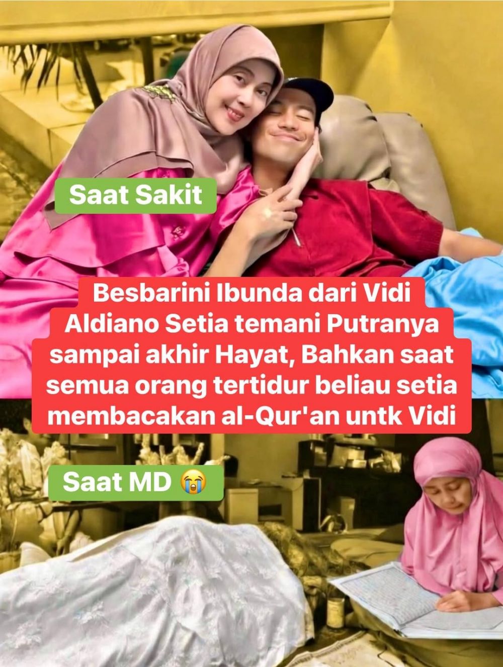 5 Potret kesetiaan ibunda mendampingi Vidi Aldiano pengobatan sampai berpulang