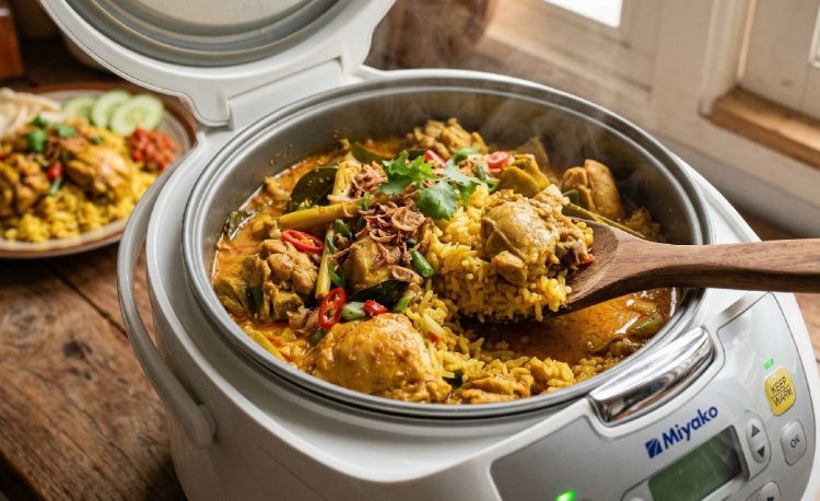 Resep nasi gulai ayam pakai rice cooker untuk sahur, tinggal klik bisa ditinggal tidur