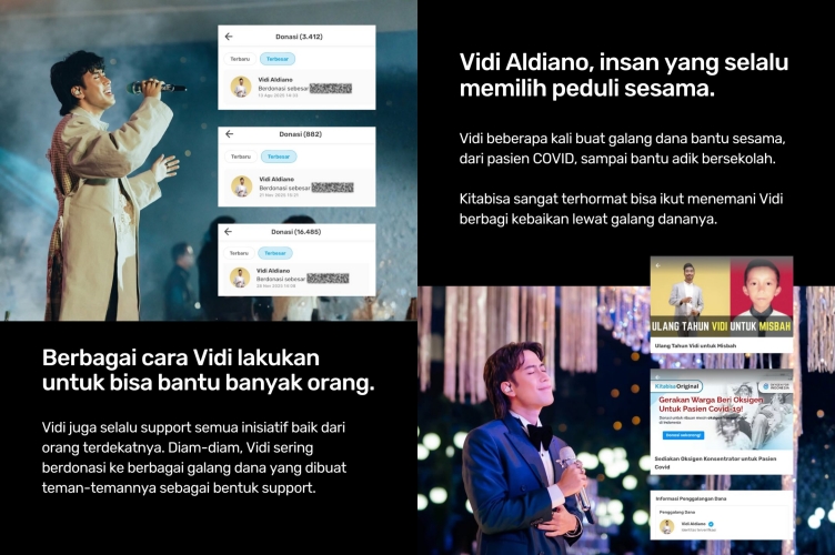 Kebaikan Vidi Aldiano berbagai sumber