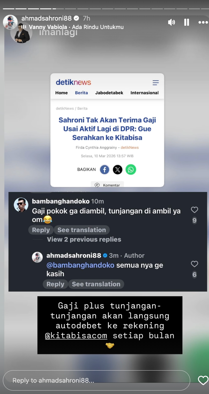 Jawaban tegas Ahmad Sahroni saat dituding serahkan gaji ke donasi tapi tunjangan masuk kantong pribadi