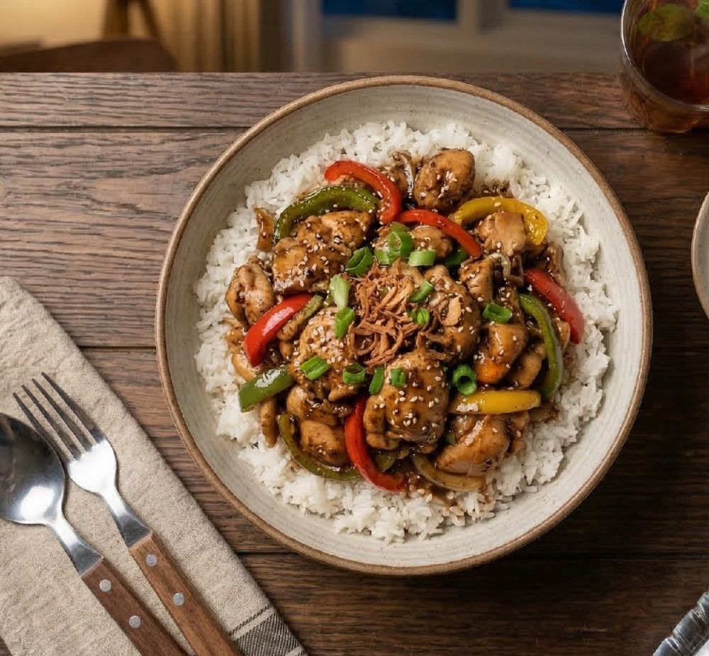 Resep rice bowl ayam lada hitam yang cocok untuk sahur, masaknya ternyata gampang selesai 15 menit