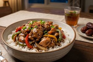Resep rice bowl ayam lada hitam yang cocok untuk sahur, masaknya ternyata gampang selesai 15 menit