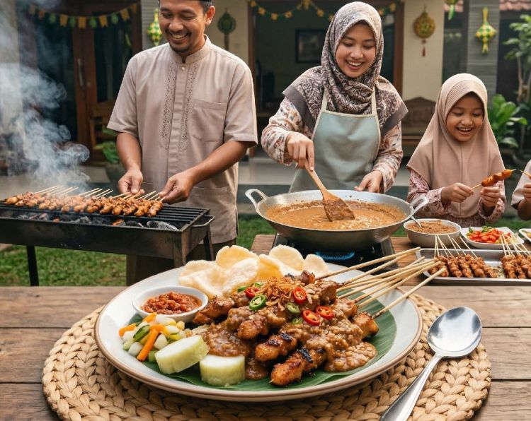 Resep sate ayam untuk meriahkan kumpul keluarga di kampung, masaknya gampang dan nggak ribet