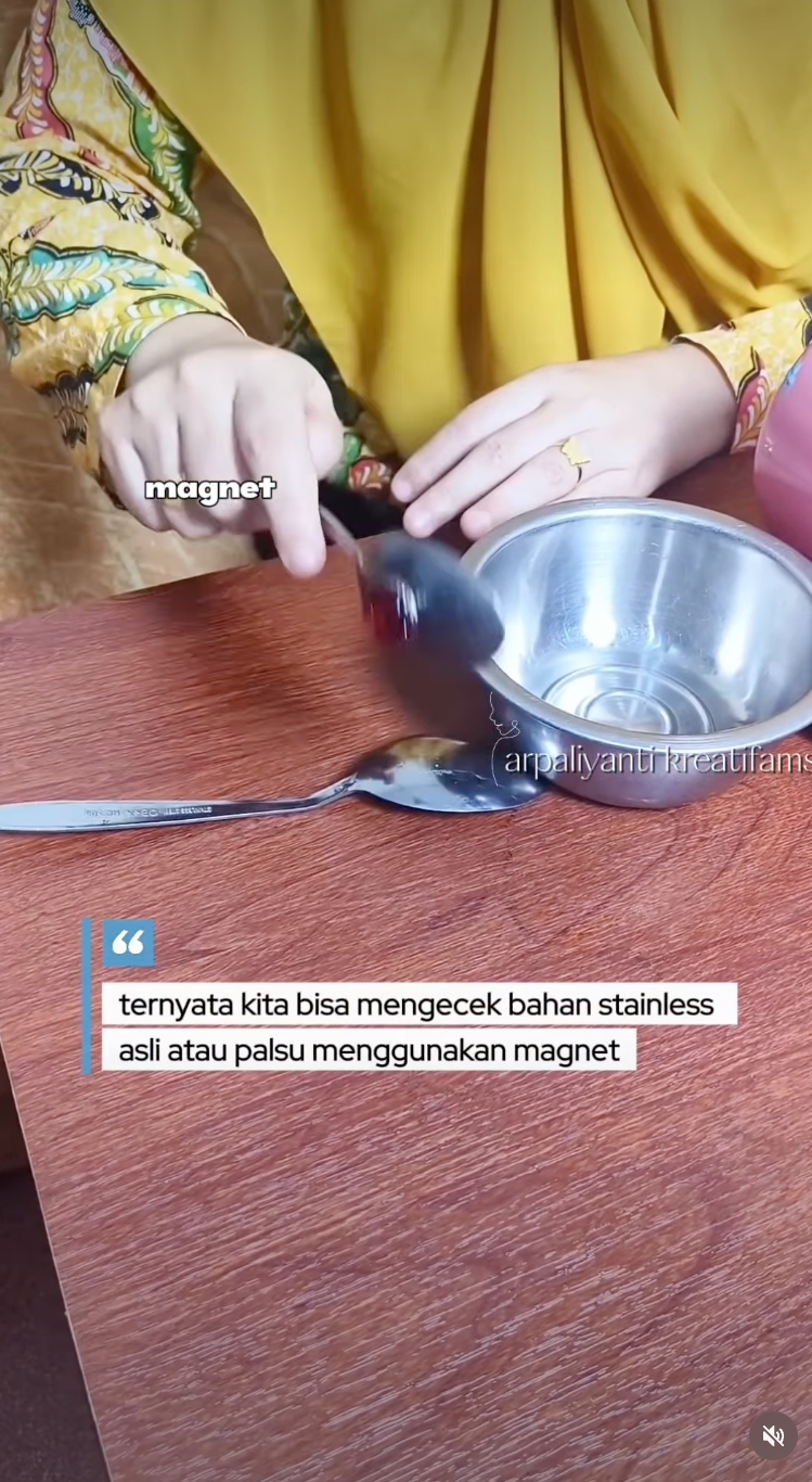 Cara cek stainless steel asli atau palsu pakai magnet, aman dipakai untuk alat masak dan makan?