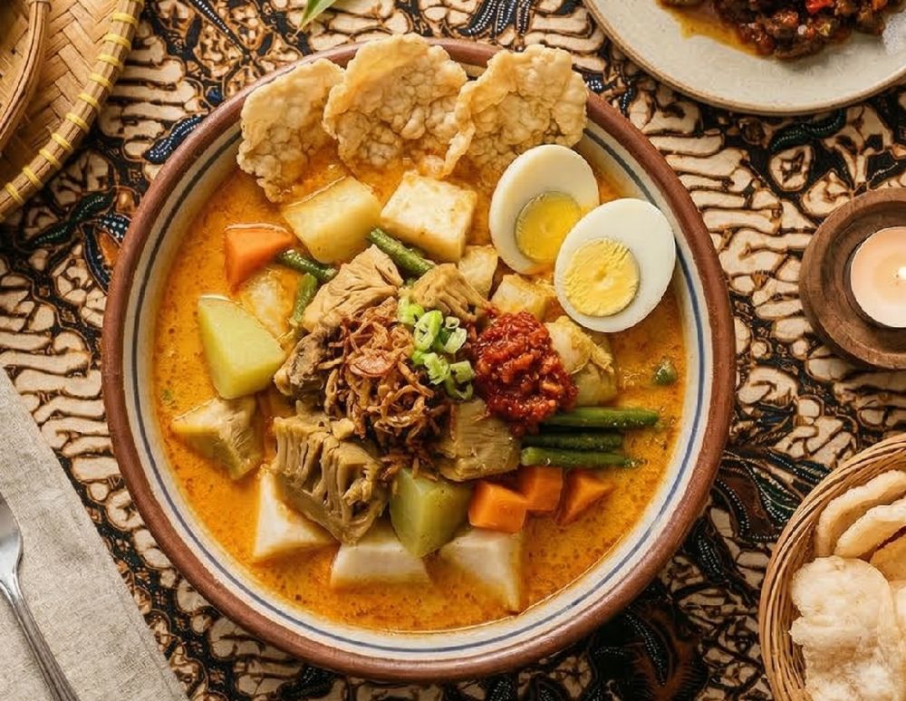 Resep lontong sayur sederhana untuk lebaran, gurihnya nampol dengan kuah berempah yang lezat