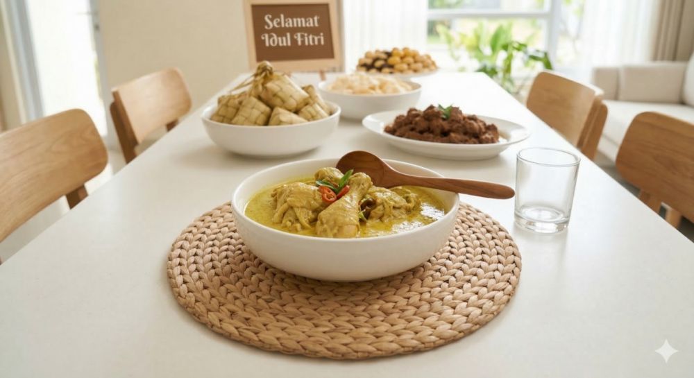 5 Inspirasi meja makan Lebaran clean aesthetic yang cocok untuk rumah tipe 36 dan 45