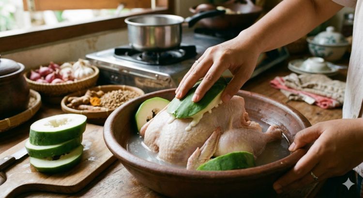 Ayam kampung alot jadi empuk tanpa presto, ini trik rahasia persiapan opor Lebaran