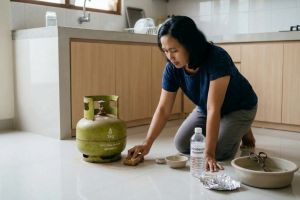 Cara mengatasi karat tabung gas di lantai dapur agar tidak merusak estetika rumah