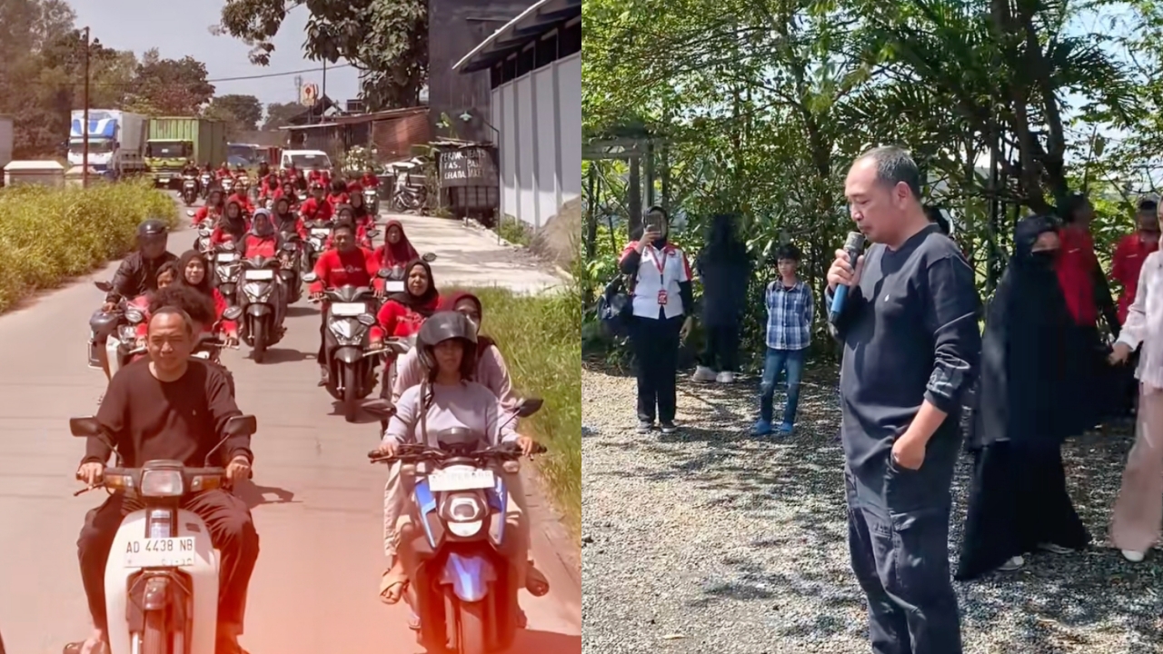 Bahagianya tembus layar, 29 karyawan resto ini dapat THR motor baru masing-masing satu
