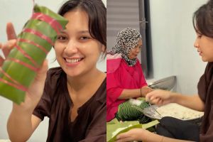 9 Momen hangat Indah Permatasari masak coto Makassar Lebaran bareng mertua dan keluarga di Baubau
