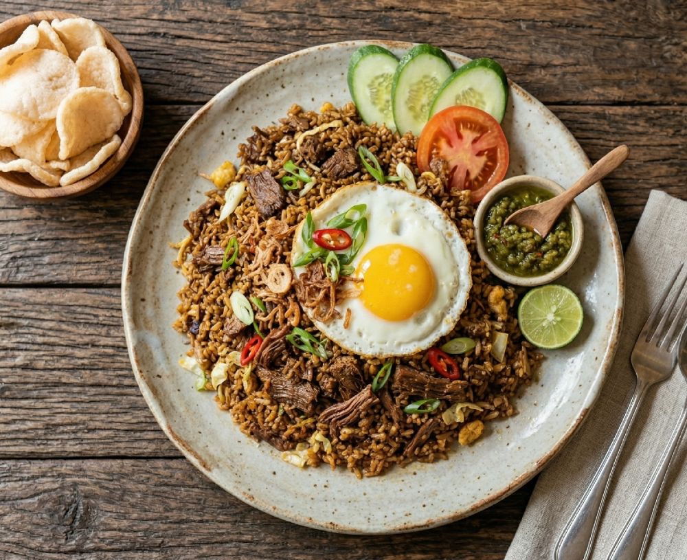 Resep nasi goreng rendang dari sisa bahan makanan lebaran, nggak bikin eneg dan rasanya lezat