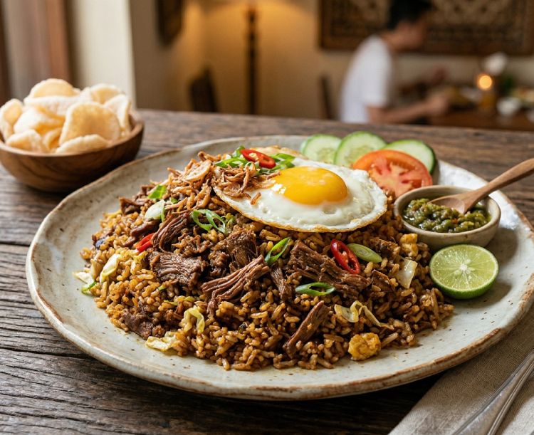 Resep nasi goreng rendang dari sisa bahan makanan lebaran, nggak bikin eneg dan rasanya lezat