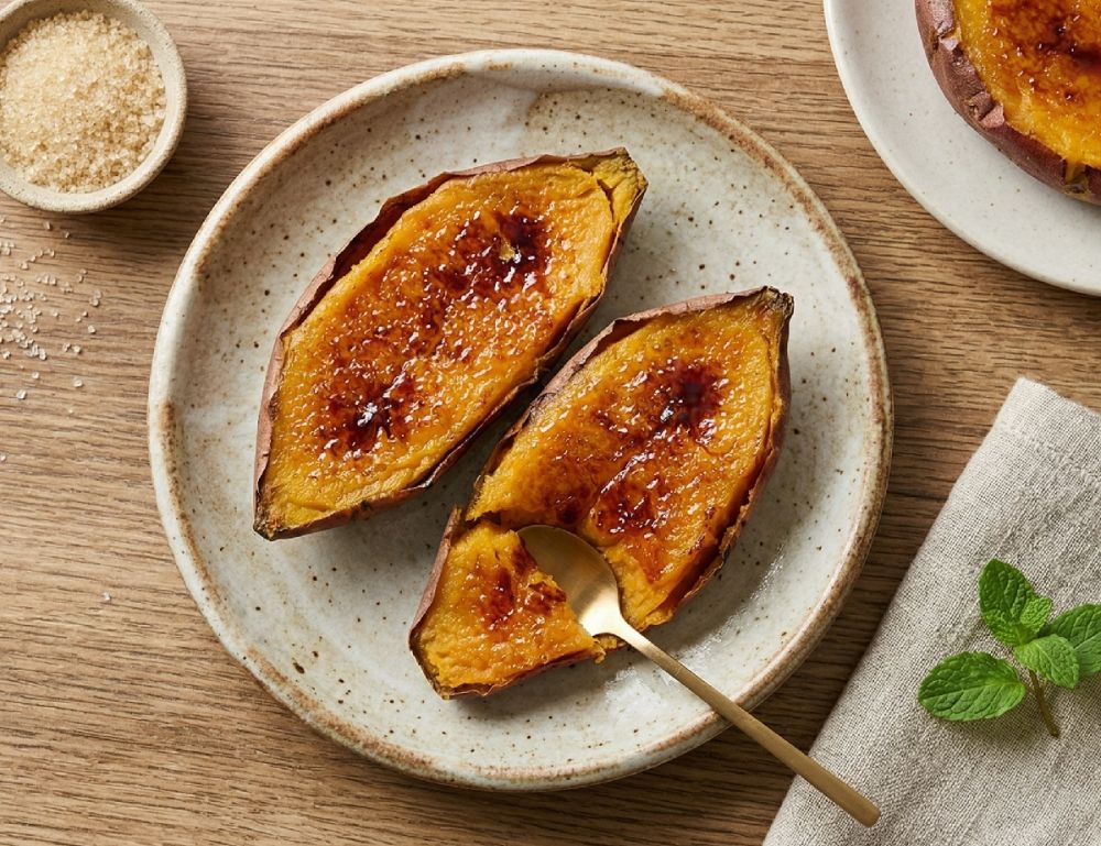 Bisa jadi teman WFA, yuk cobain resep ubi brulee yang legit nan sehat plus masaknya cuma 10 menit