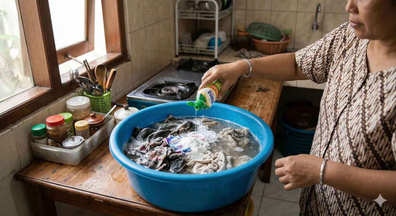 Malas ngucek serbet kotor? Cobain cara praktis bahan dapur ini agar noda larut sendiri