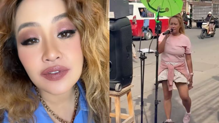 5 Gaya nyentrik Pinkan Mambo live nyanyi di pinggir jalan, pede lesehan hingga tiduran di aspal