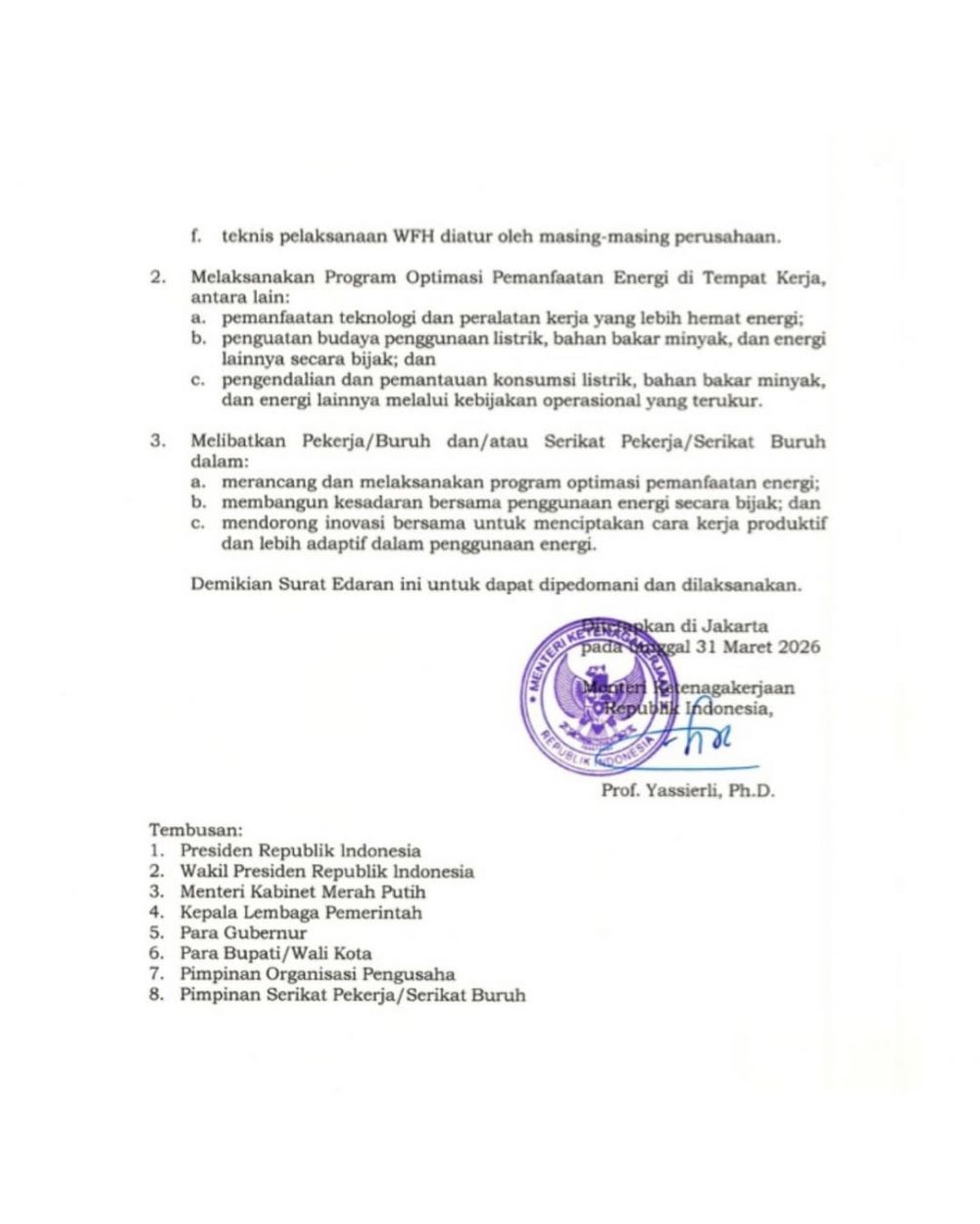 Aturan WFH swasta, BUMN, & BUMD per 1 April 2026, simak 5 syarat utamanya