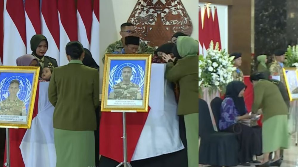 9 Potret suasana penghormatan terakhir 3 prajurit TNI gugur di Lebanon, Presiden beri dukungan moril