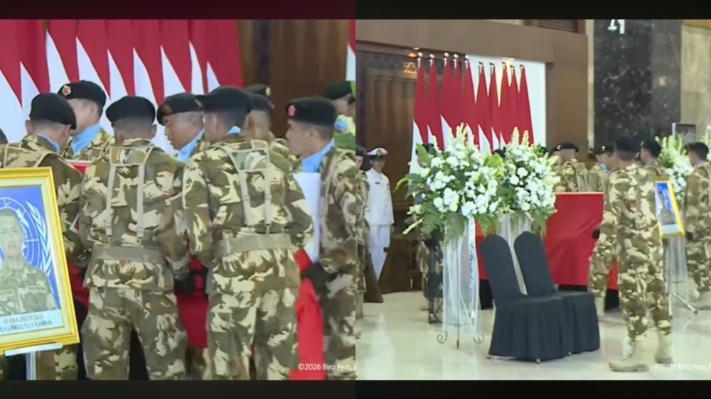 9 Potret suasana penghormatan terakhir 3 prajurit TNI gugur di Lebanon, Presiden beri dukungan moril