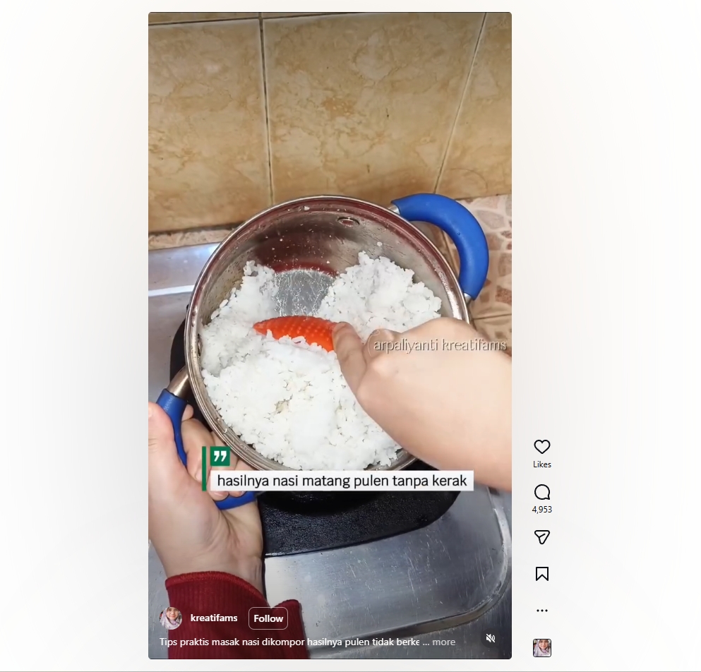 Cara masak nasi manual tanpa gosong, hasilnya lebih wangi, pulen, dan hemat listrik