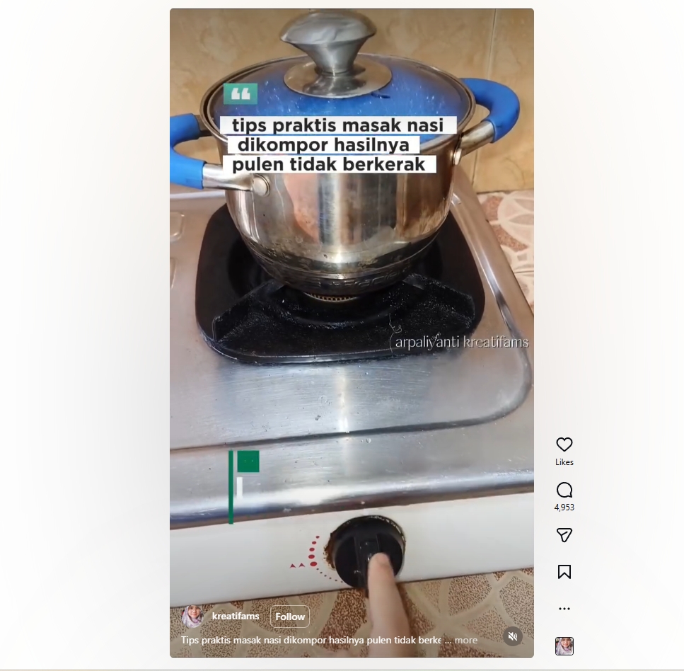 Cara masak nasi manual tanpa gosong, hasilnya lebih wangi, pulen, dan hemat listrik