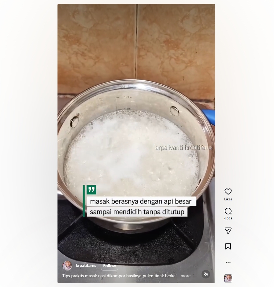 Cara masak nasi manual tanpa gosong, hasilnya lebih wangi, pulen, dan hemat listrik