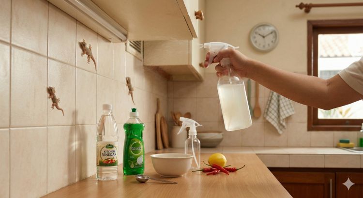 Cara membuat cairan pengusir cicak dari sabun cuci piring dan cuka