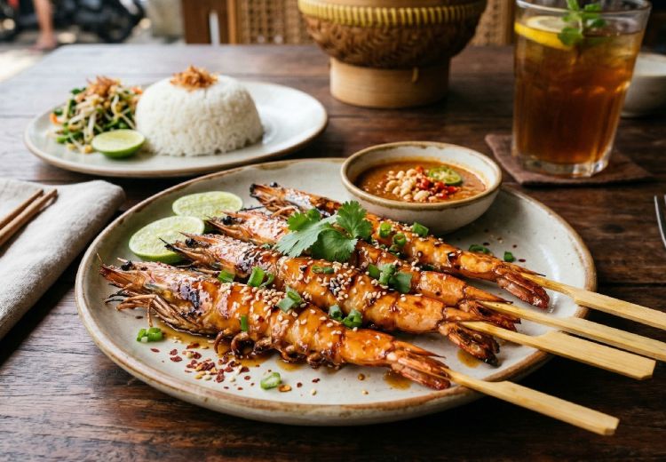 Pingin sate-satean nggak mainstream? Cobain yuk resep sate udang bakar madu yang gampang ini