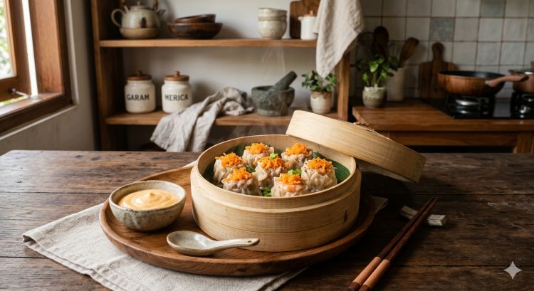 Resep dimsum ayam lembut dan juicy ala restoran, bahan sederhana anti gagal