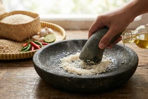 Bukan spons dan sabun, ini cara tepat mencuci cobek batu agar bumbu tetap autentik tanpa bau kimia