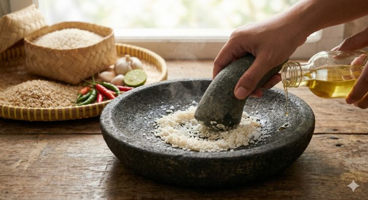 Bukan spons dan sabun, ini cara tepat mencuci cobek batu agar bumbu tetap autentik tanpa bau kimia