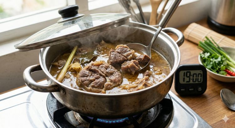 Hemat gas, hemat waktu: Cara merebus sengkel sapi empuk 19 menit tanpa panci presto