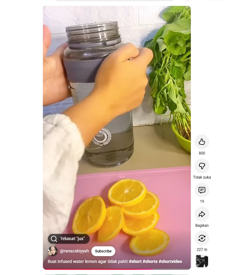Rahasia infused water lemon anti pahit, cuma pakai garam dan baking powder