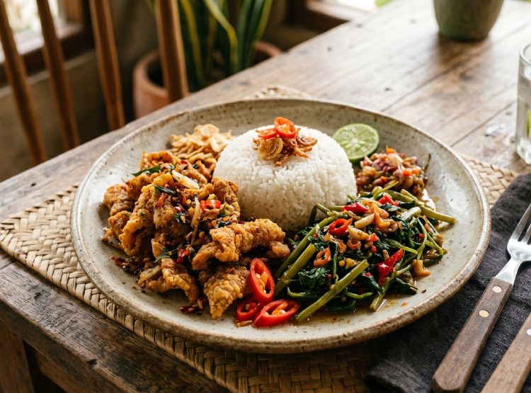 Resep makan siang nasi kulit gurih nan pedas, gampang dan siap saji dalam 20 menit
