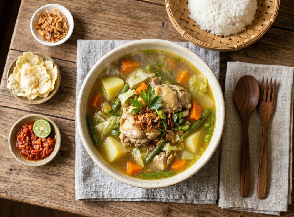 Resep sop ayam kampung yang empuk dan lezat, gini caranya dagingnya empuk dalam waktu singkat