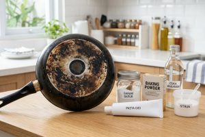 Jangan dibuang! Cara ampuh menghilangkan kerak hitam di bawah teflon dengan campuran bahan dapur