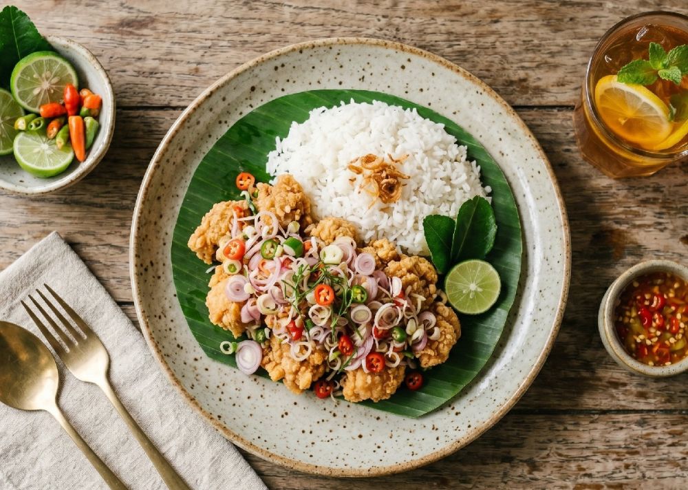 Resep ayam sambal matah yang segar dan bisa kembalikan energi, masaknya gampang