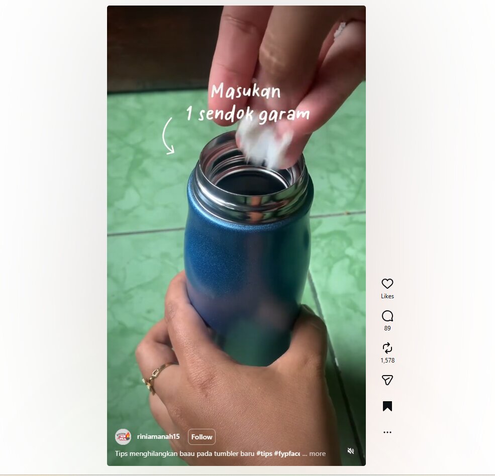 Tumbler baru bau? Hilangkan seketika dengan rahasia garam dapur ini