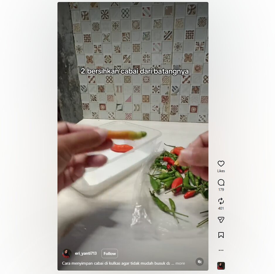 Cara simpan cabai agar awet lebih dari 1 minggu, andalkan bumbu dapur ini saja