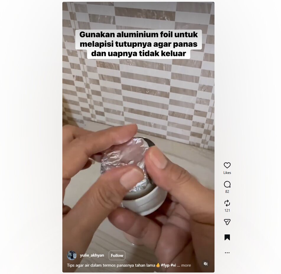Cara mengatasi termos tidak panas lagi hanya dengan modal aluminium foil