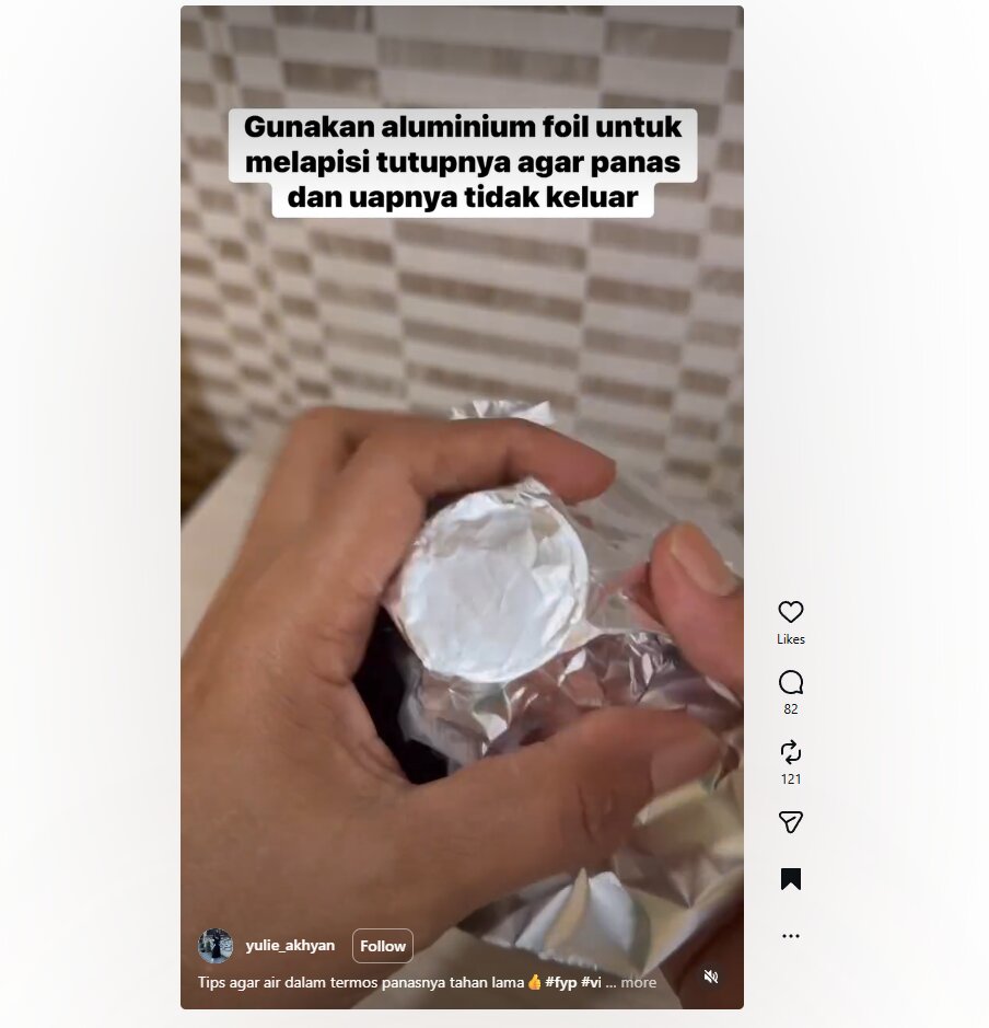 Cara mengatasi termos tidak panas lagi hanya dengan modal aluminium foil