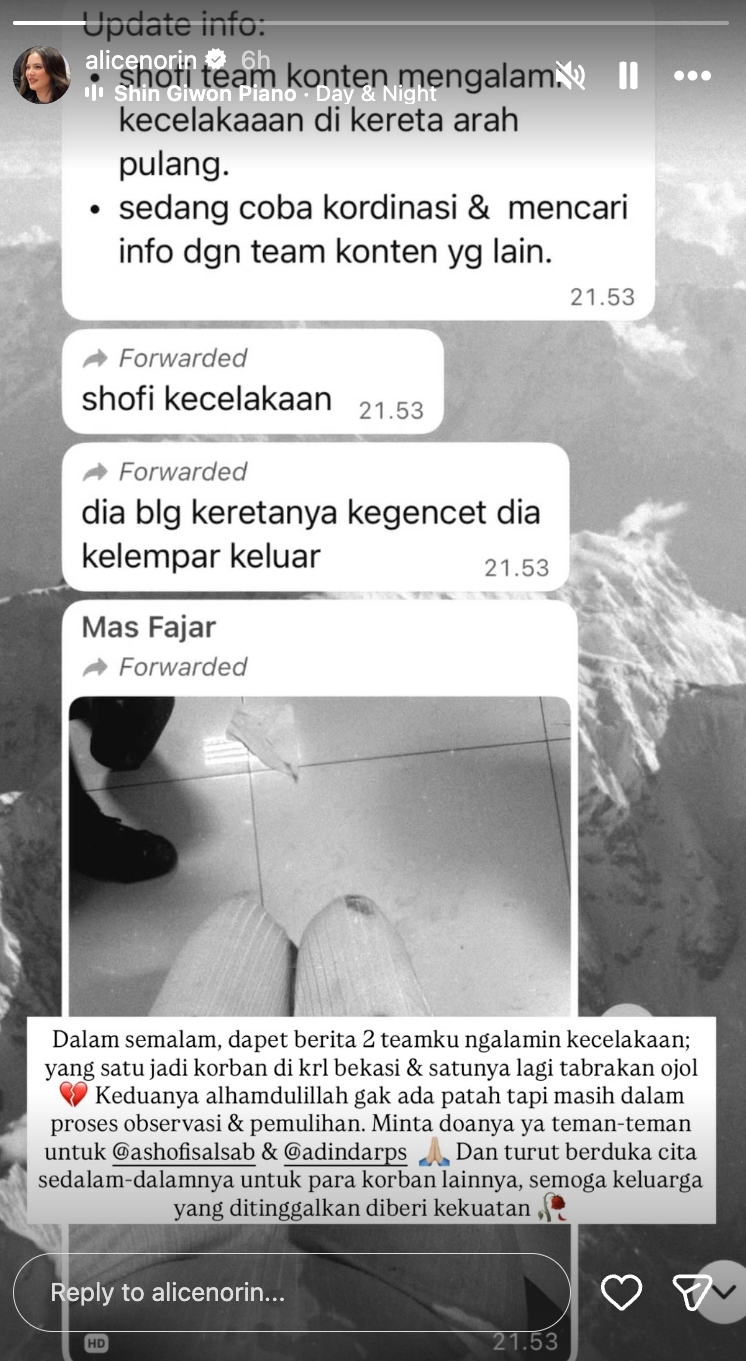Karyawan Alice Norin selamat dari kecelakaan KRL & KA Argo Bromo Anggrek Bekasi, sempat terlempar