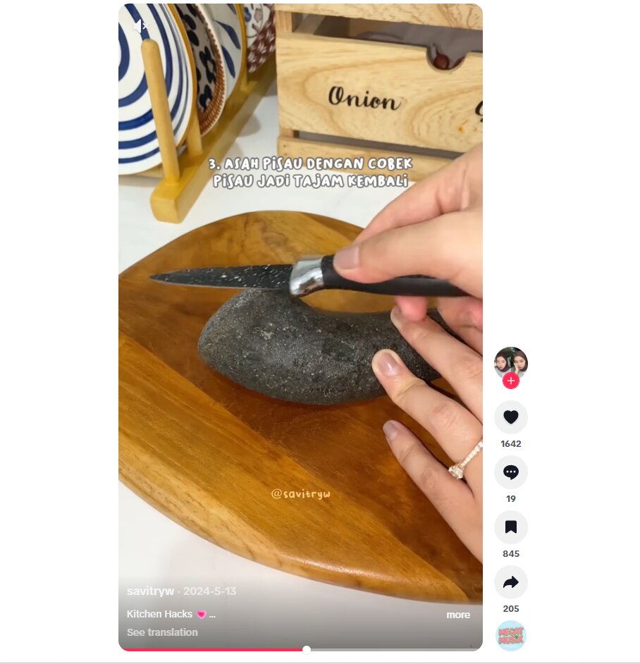 Cara menajamkan pisau dapur pakai ulekan, solusi praktis tanpa batu asahan