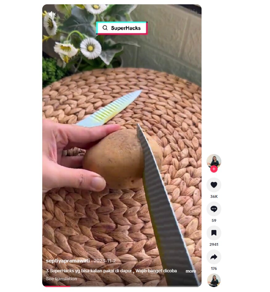 Noda kunyit membandel di pisau? Cukup gosok pakai kentang, kinclong lagi