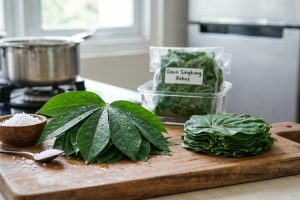Cara menyimpan daun singkong rebus agar tetap hijau dan tidak busuk, cukup tambahkan bumbu dapur ini