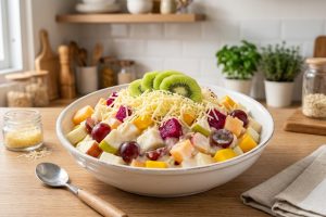 Cara membuat salad buah creamy mewah tapi hemat untuk dessert atau ide jualan